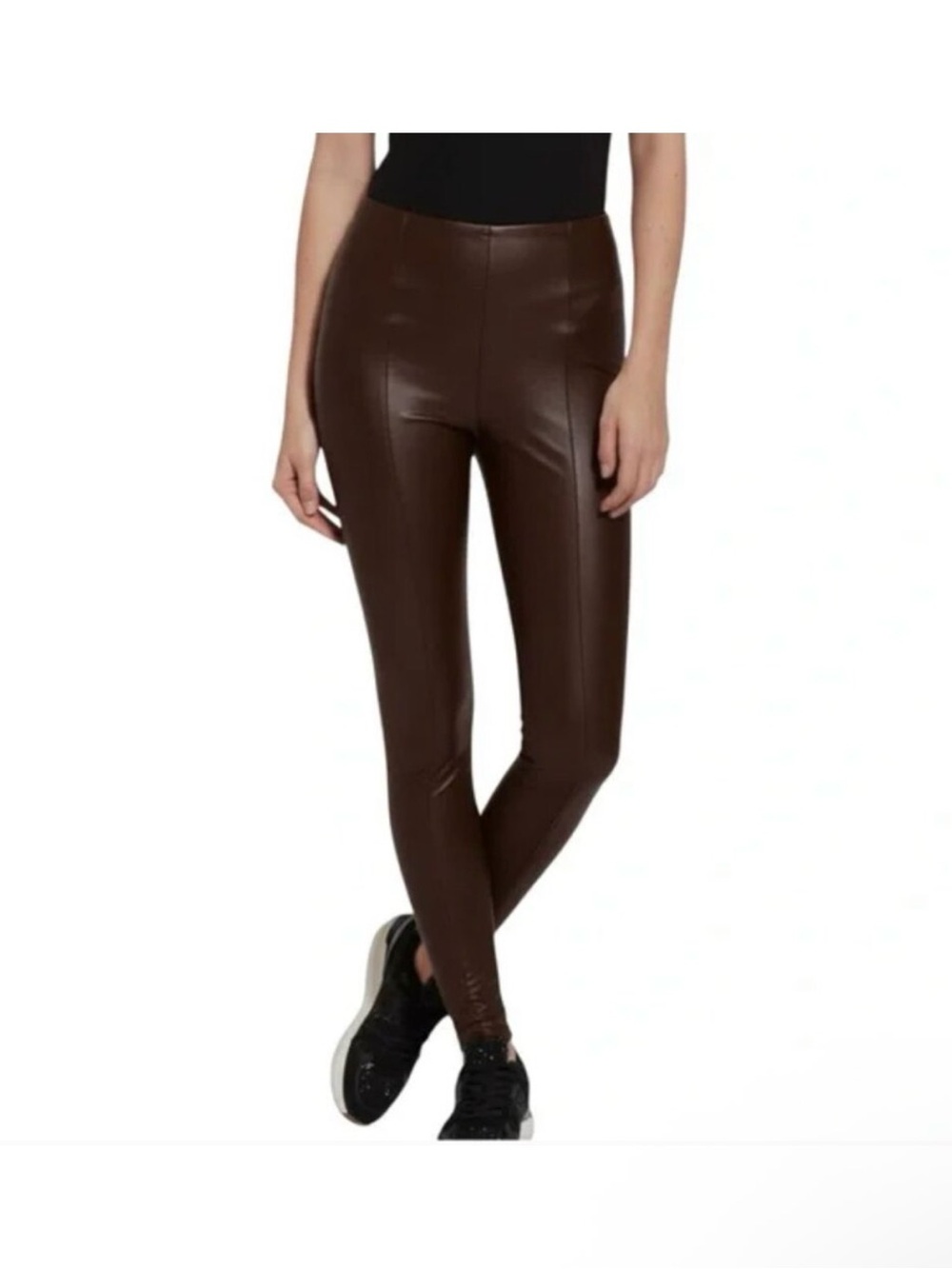 Lysse New York Faux Leather Leggings Dark Brown Size Medium NWOT